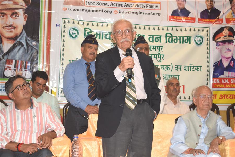 डाढ़ में शहीद मेजर सोमनाथ शर्मा (परमवीर चक्र) वन वाटिका का वी. एन. शर्मा ने किया विधिवत शिलान्यास