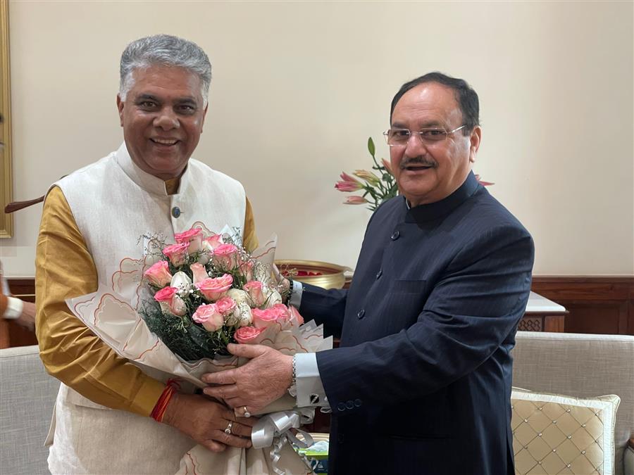 सांसद राजीव भारद्वाज ने राष्ट्रीय अध्यक्ष जगत प्रकाश नड्डा से की शिष्टाचार भेंट, जन्मदिवस पर दी हार्दिक शुभकामनाएँ
