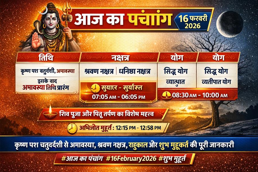 आज राहु काल कब तक रहेगा व क्या है शुभ मुहूर्त आईये जानते हैं 16 फरवरी का पंचांग