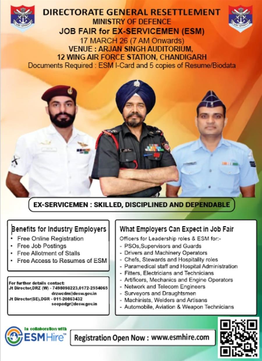 DGR TO HOST EXCLUSIVE JOB FAIR FOR EX-SERVICEMEN