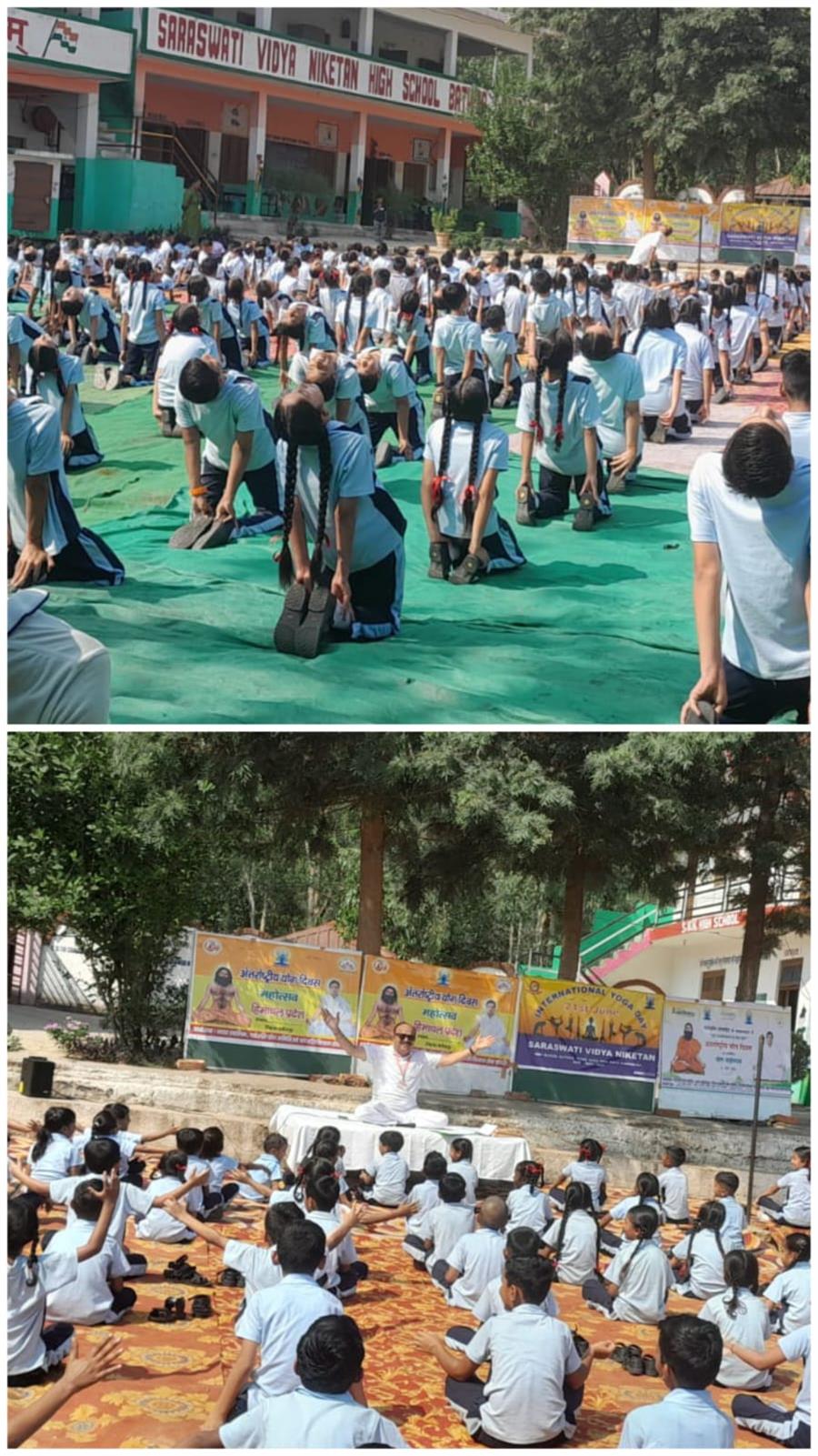 सरस्वती विद्या निकेतन हाई स्कूल बटवार में अंतर्राष्ट्रीय योग दिवस कार्यक्रम संपन्न