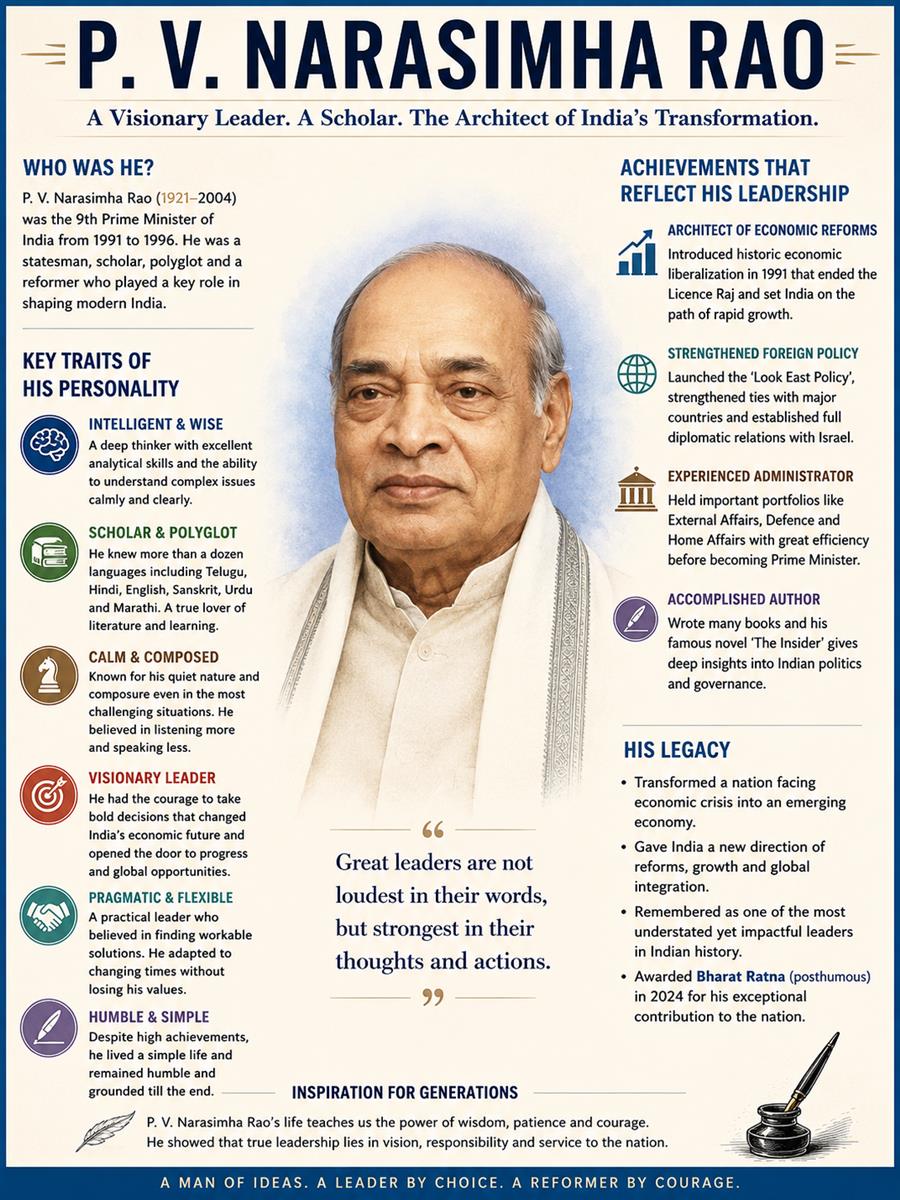 पी. वी. नरसिम्हा राव: आधुनिक भारत के आर्थिक परिवर्तन के शिल्पकार
