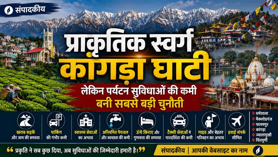 संपादकीय: प्राकृतिक स्वर्ग कांगड़ा घाटी, लेकिन पर्यटन सुविधाओं की कमी बनी सबसे बड़ी चुनौती