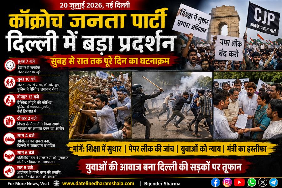 दिल्ली में कॉक्रोच जनता पार्टी का शक्ति प्रदर्शन: सुबह के जुटान से देर रात तक गरमाया आंदोलन, जानिए पूरे दिन का घटनाक्रम