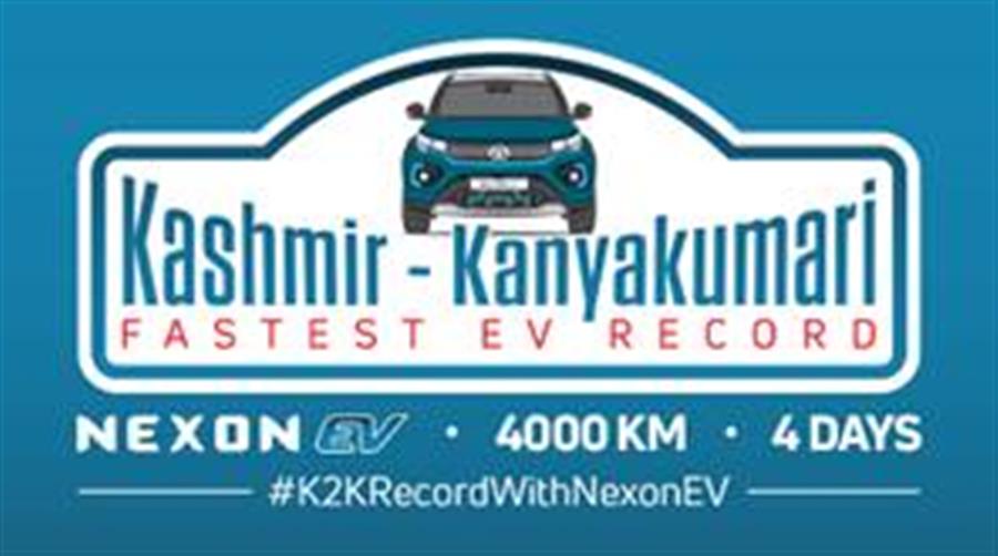 नेक्सॉन ईवी ने एक इलेक्ट्रिक वाहन द्वारा सबसे तेज के2के ड्राइव के लिये इंडिया बुक ऑफ रिकॉर्ड्स में अपनी जगह बनाई