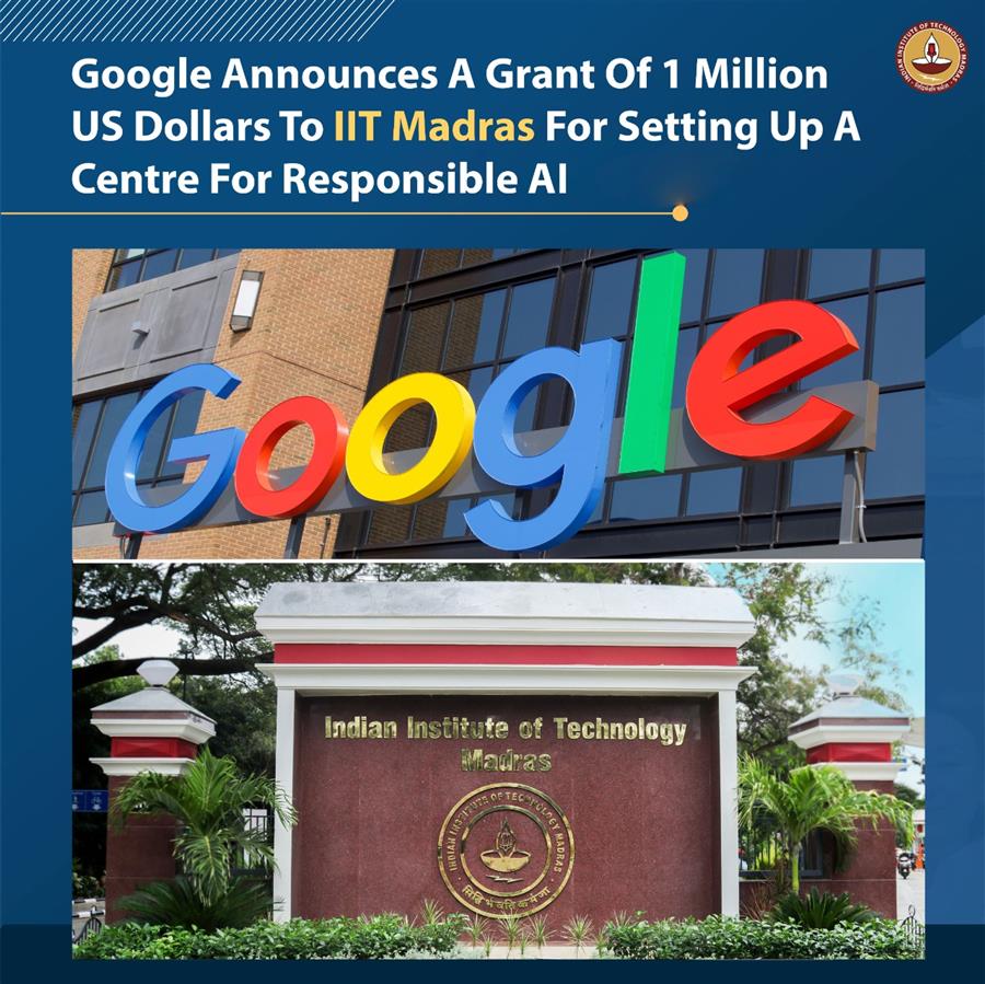 Google announces a grant of 1 million US dollars to IIT Madras